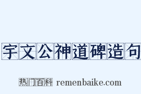 宇文公神道碑造句是什么意思的图片